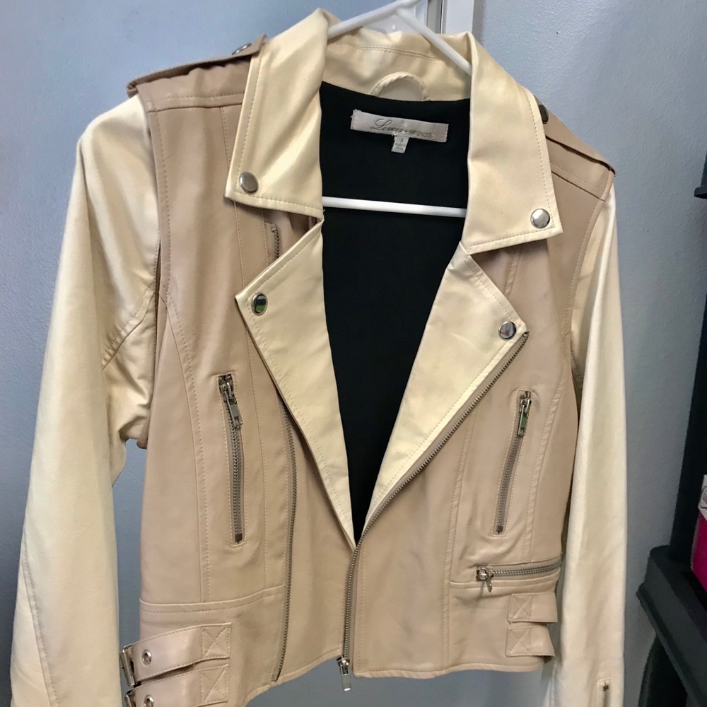 Lovers and Friends two toned faux leather jacket